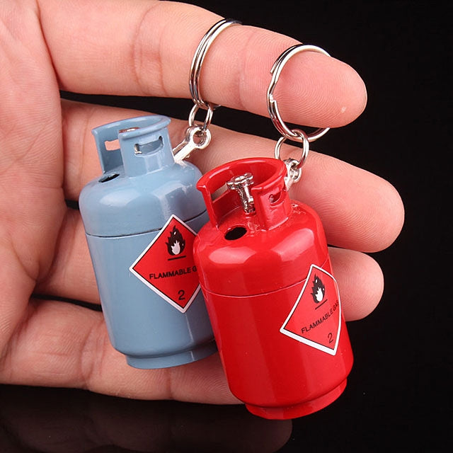 Mini Gas Cylinder Keychain Lighter-Windproof-Refillable