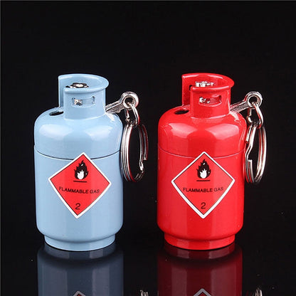 Mini Gas Cylinder Keychain Lighter-Windproof-Refillable