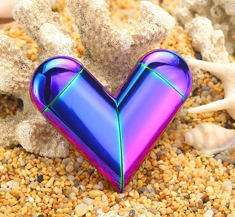 Electric Heart Shaped Lighter-USB Rechargeable Gas + Electric Lighter